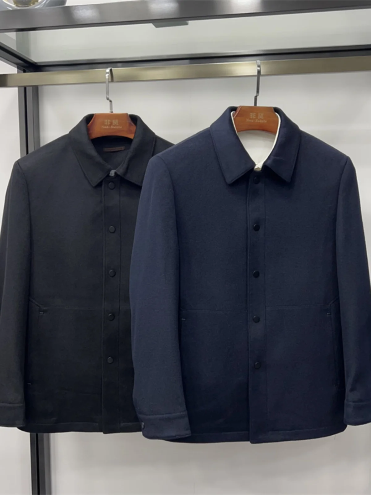 

Мужское шерстяное пальто Non-Saints из смесовой ткани с шелком, повседневное, с отложным воротником, на пуговицах, деловой стиль, осенне-зимняя модная верхняя одежда