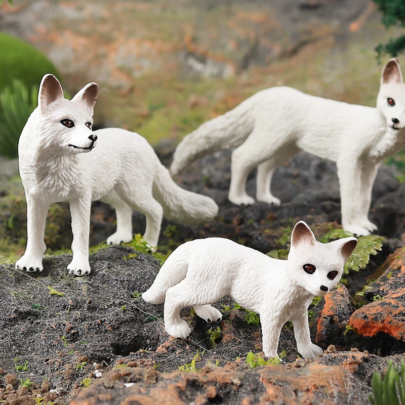 Oenux-figuras de acción de animales polares salvajes, modelo de zorro Fennec en miniatura, adornos de pastel bonitos, juguete educativo para niños