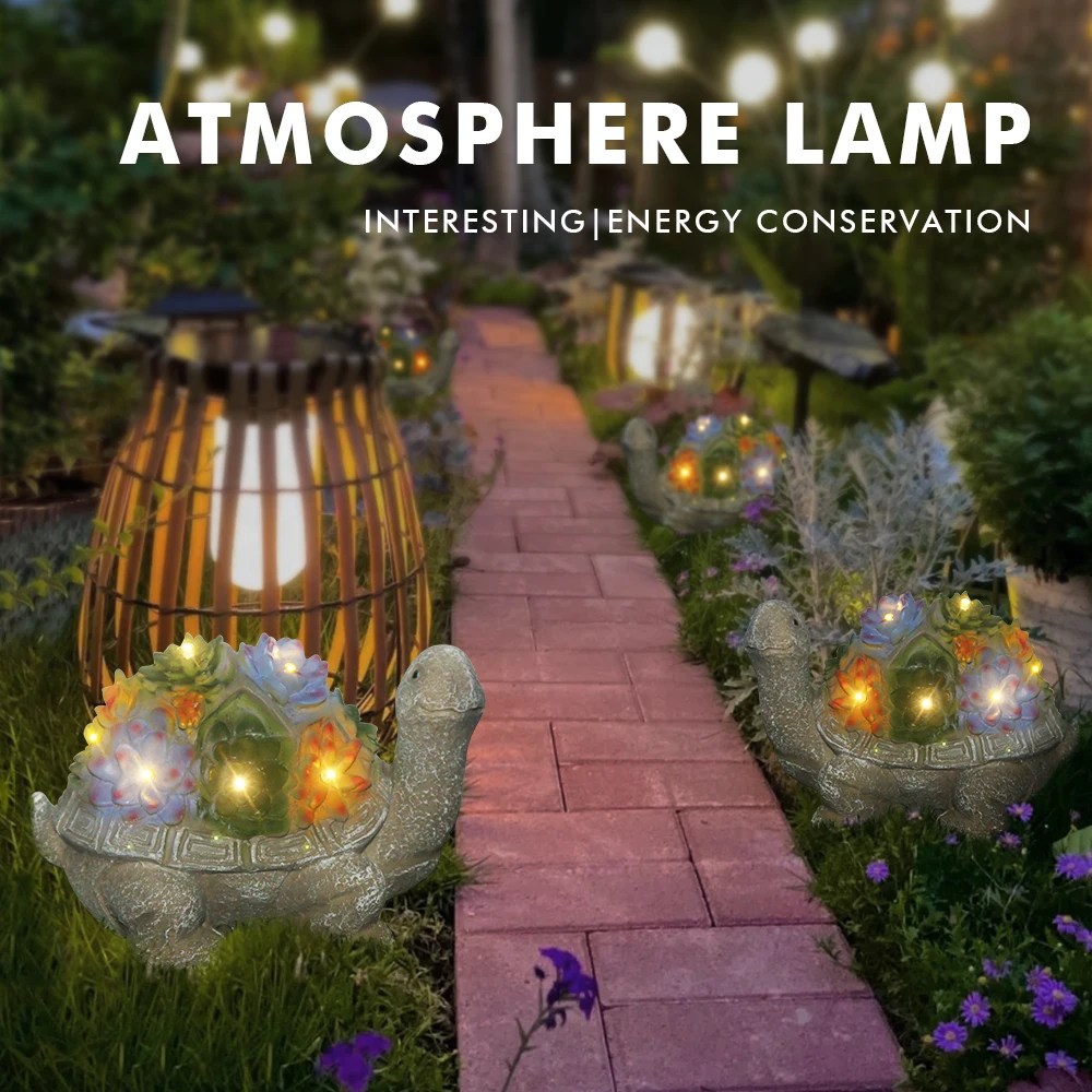 

Solar Garden Outdoor Sculpture Turtle Light - Lawn Decoration Home Gift Courtyard Balcony Terrace Decoration Landscape Lamps