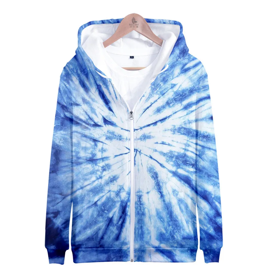 Tie Dye 3D Printed Hoodie Men Women Fashion Personality Spiral Colorful Hoodies Sweatshirt Harajuku Jacket Coat Clothes