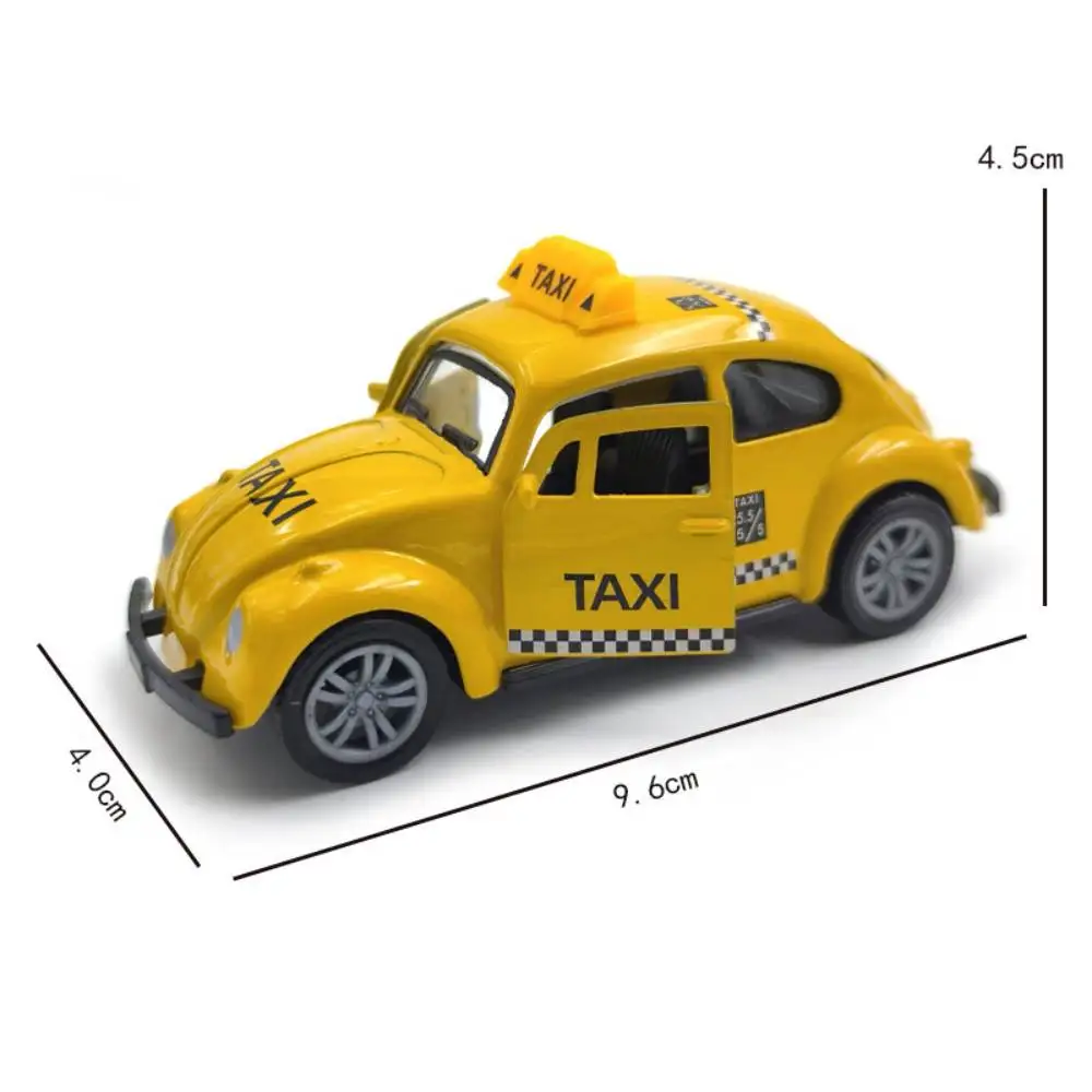 Modelo de coche de Taxi de aleación 1/43, Mini simulación extraíble, escarabajo fundido a presión, vehículos clásicos, modelo para niño, juguete de colección, adorno de coche