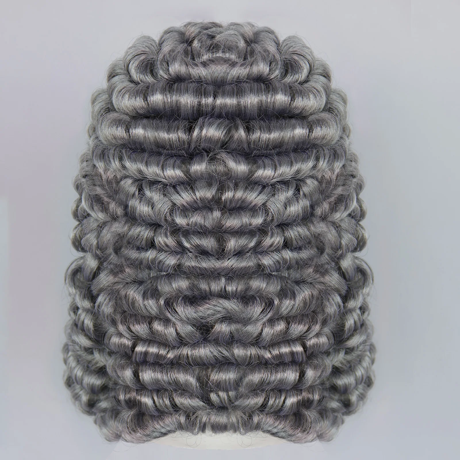 Gray White Colonial Judge Wig Lawyer Historical Costume Wig Synthetic Hair Medium Long Christmas Party Wig For Men Women