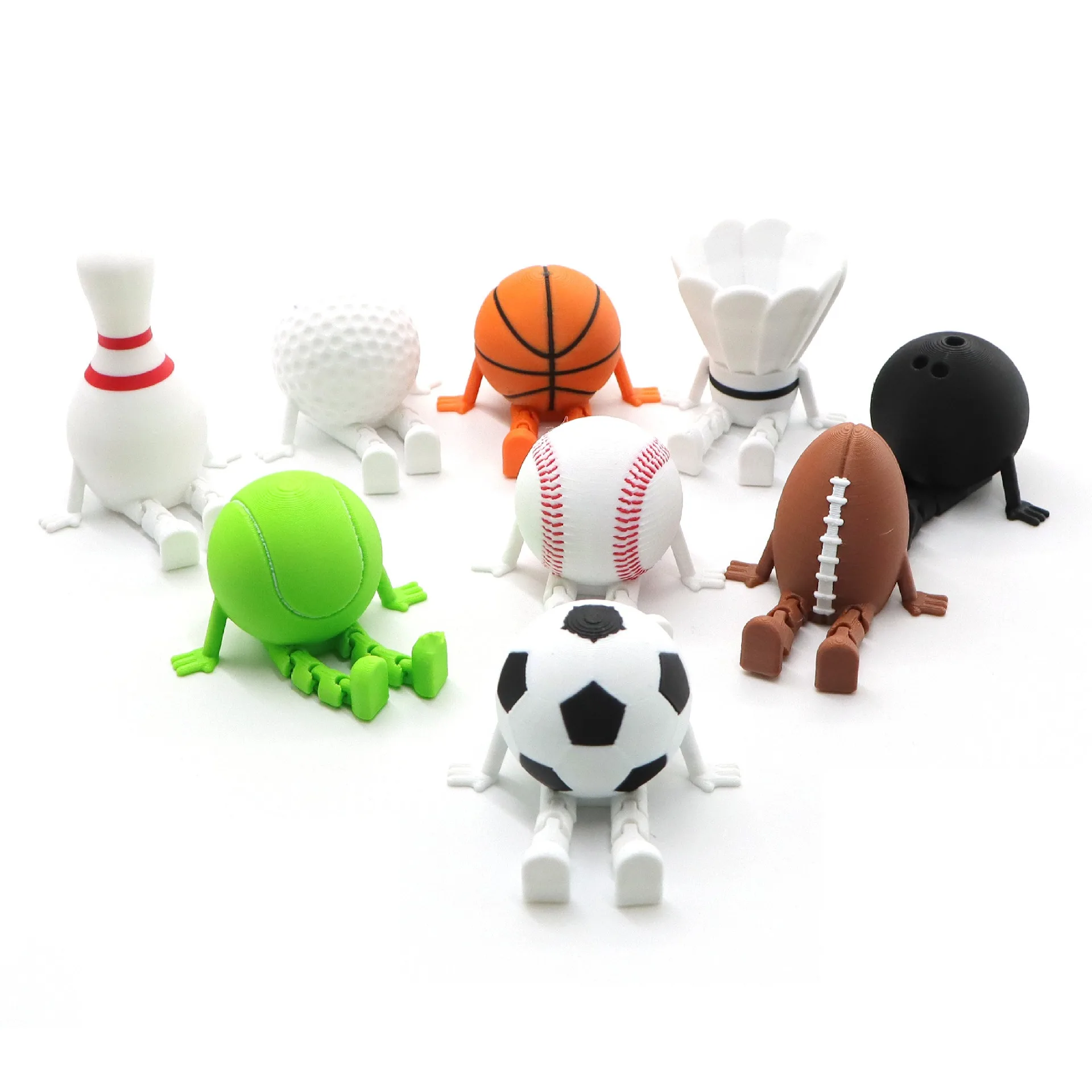 Sports Ball Figurines Football Basketball Rugby Baseball Kids Birthday Party DIY Decorations Table Top Home Sports Theme Gift