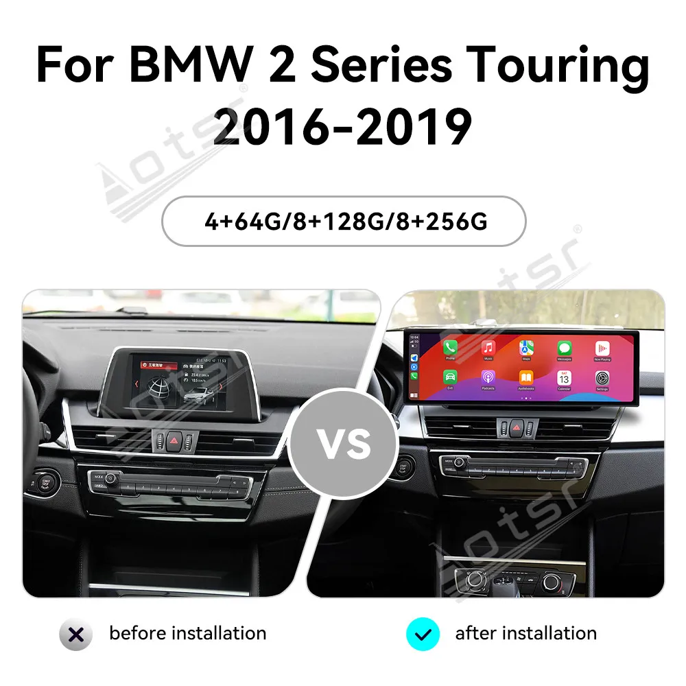 

8-ядерное обновление 2024 Android автомобильное мультимедийное автомобильное радио для BMW 2 серии Touring 2016 ~ 2019 GPS-навигация WIFI Head Uni