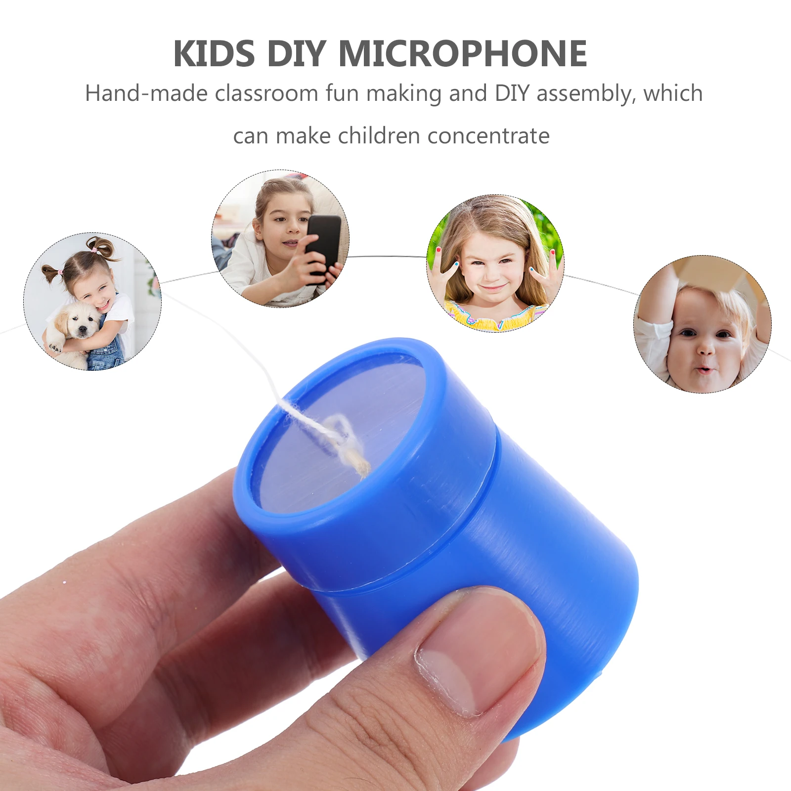 

3 Sets Local Telephone Materials Microphone for Kids Children Sound Transmission Tool Self-made Making Plastic DIY