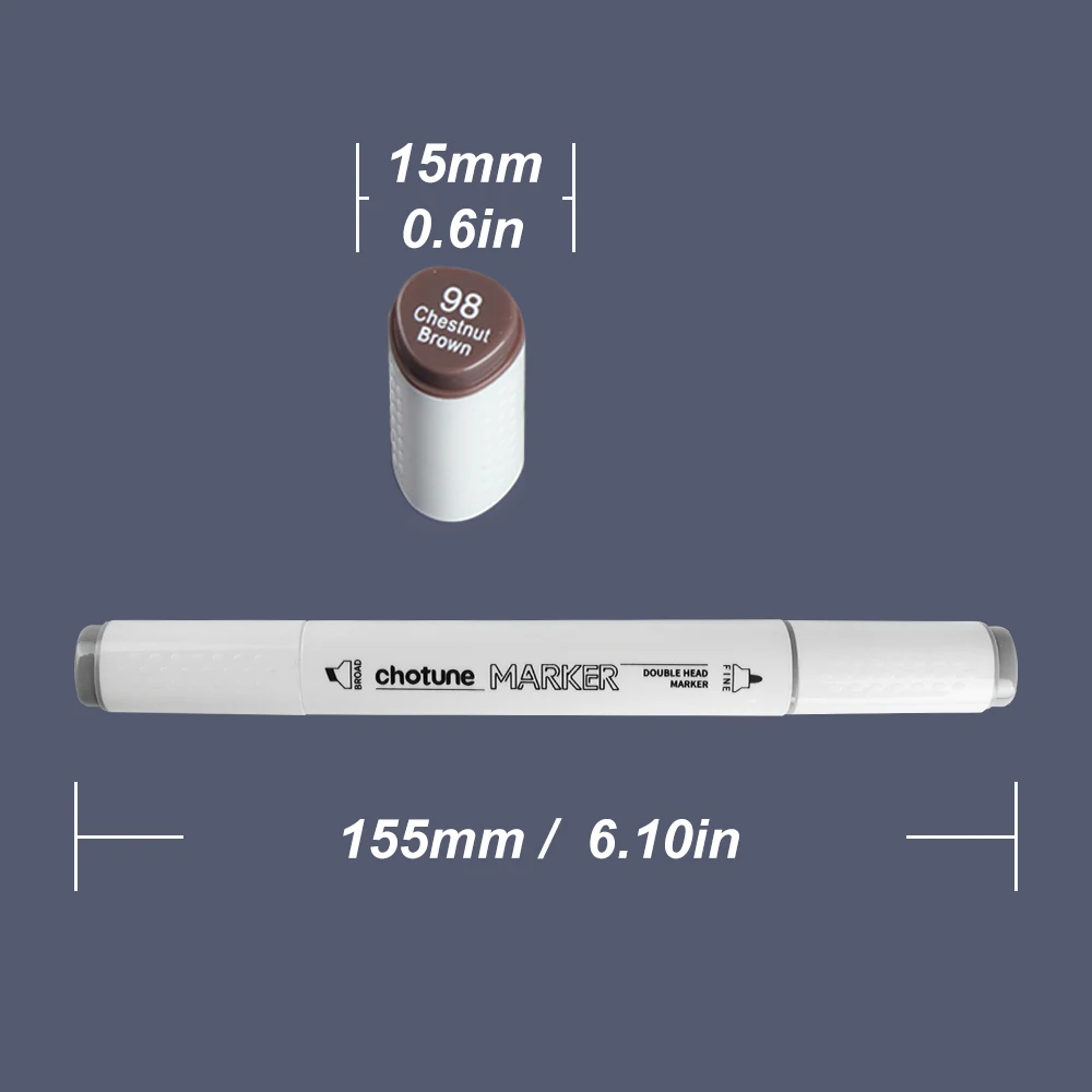 THOTUNE 12/24 Colors Skin Color Dual Head Marker Pen Alcohol Sketch Markers for School Art Design Marker Supplies