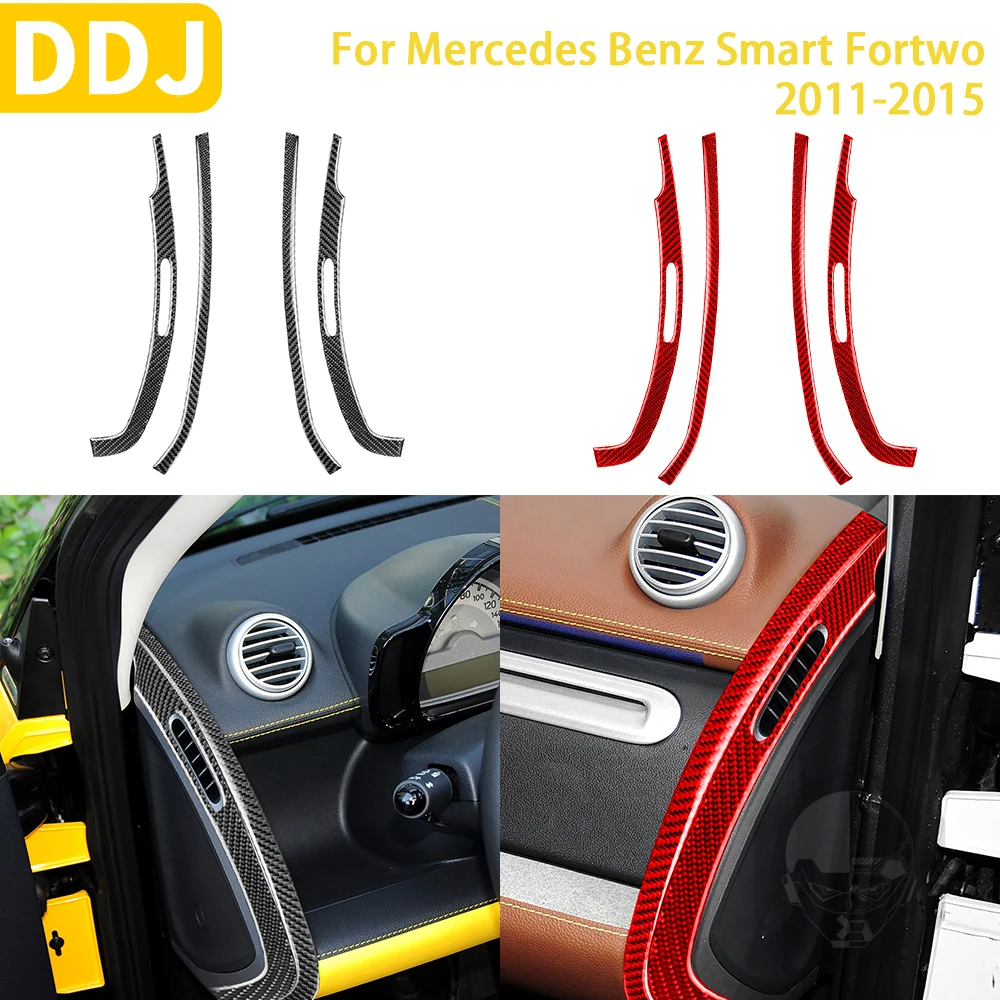 

For Benz Smart Fortwo 451 Coupe 2011-2015 Accessories Carbon Fiber Car Interiors Instrument Side Decorative Strip Trim Sticker