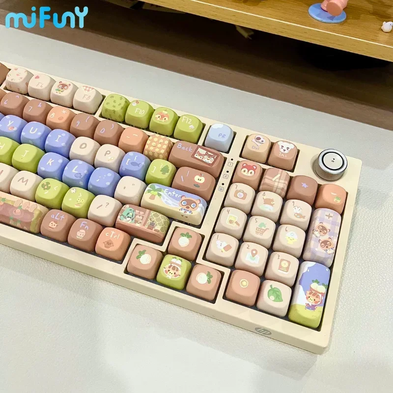 Imagem -05 - Custom Animal Forest Keycaps Mao Moa Perfil Keycap Bonito dos Desenhos Animados Anime Ponto Key Cap para Crush80 Wooting Teclado Mecânico