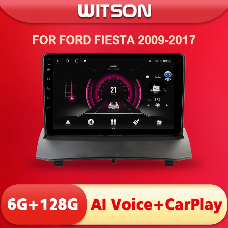 WITSON 9 inch BIG SCREEN Android 11 AI VOICE Car radio For FORD FIESTA 2009 2010 2011 2017 6GB RAM 128GB ROM stereo navigation