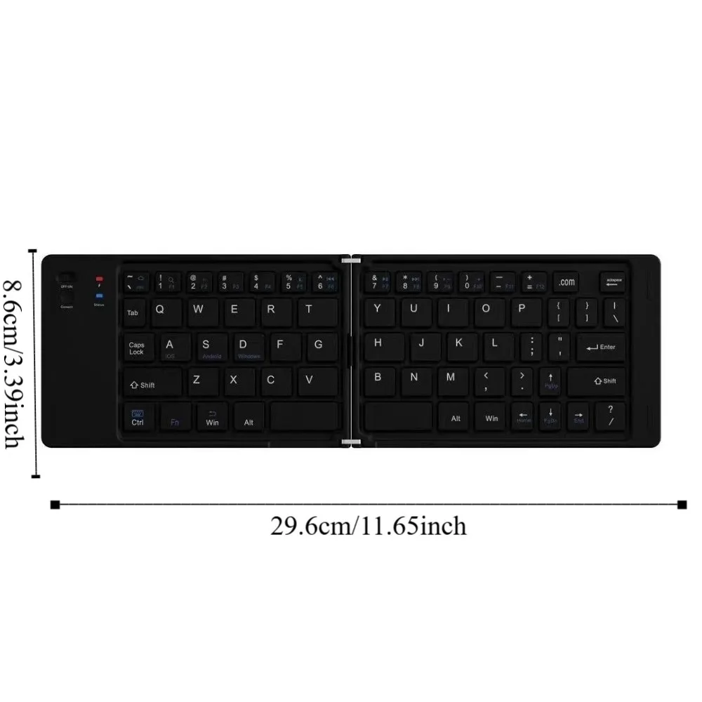 Fashion Mini Wireless Folding Keyboard Slim Design Lightweight Bluetooth Keyboard Rechargeable Portable Foldable Keyboard Tablet