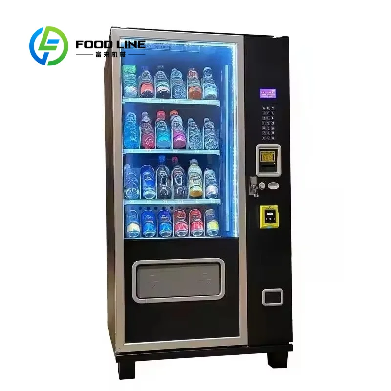 Customize Outdoor Combo Refrigerated Automatic Vending Machine Keypad Coin Bill Payment for Cold Drink Snack Public Place
