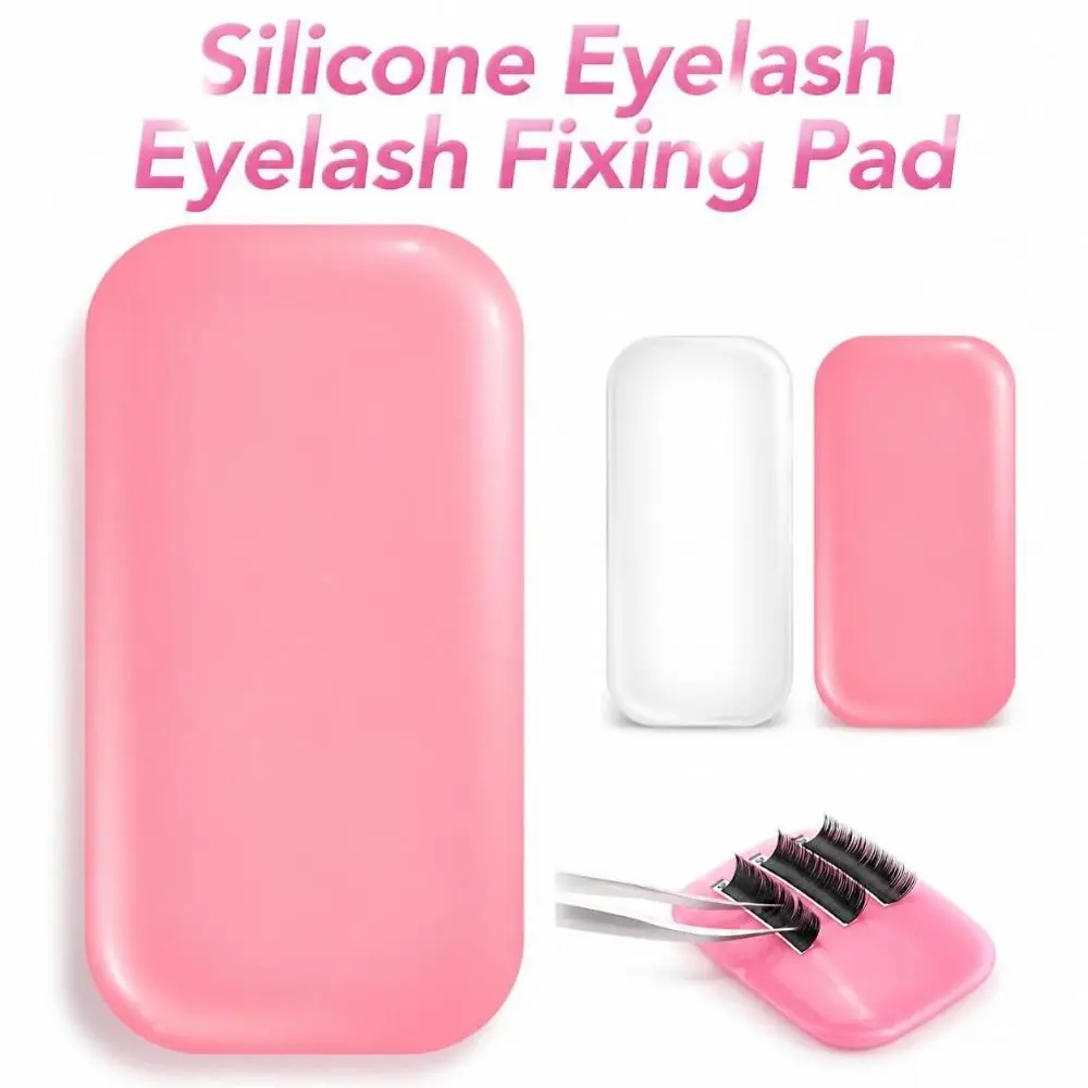 Reusable Eyelash Silicone Pad Antistatic Silicone Lash Forehead Pad Transparent Rectangular Eyelash Holder Pad Eyelash Fixing