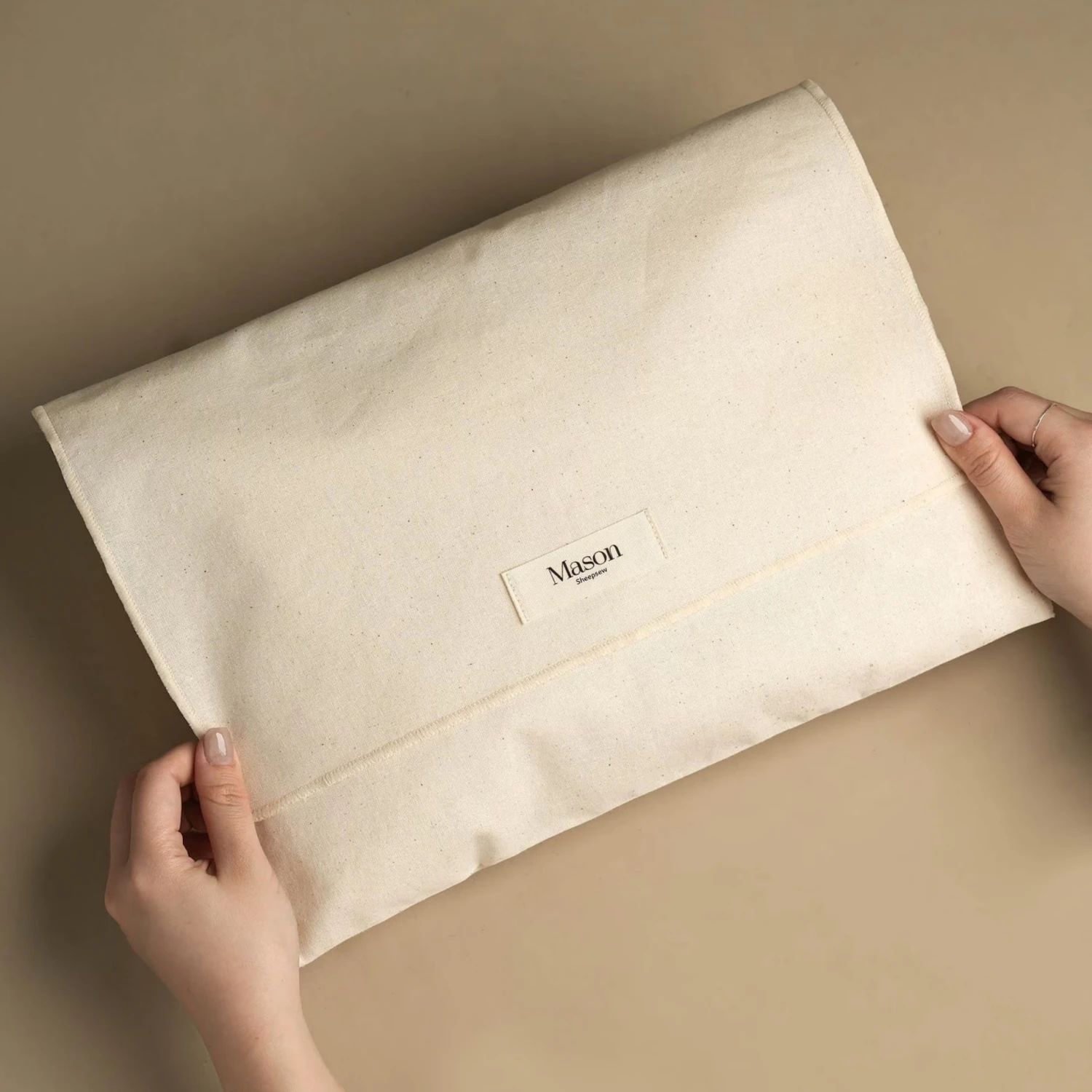 

20 шт. бежевых хлопковых мешков для пыли-конвертов: этикетка с логотипом на заказ, мешочек для ювелирных изделий