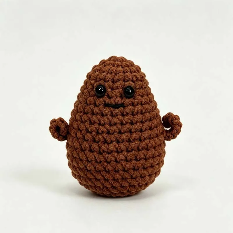 Handmade Crochet Potato Man Plush Doll Cute Knitted Amigurumi Toy Bag Pendant Home Decor Gift