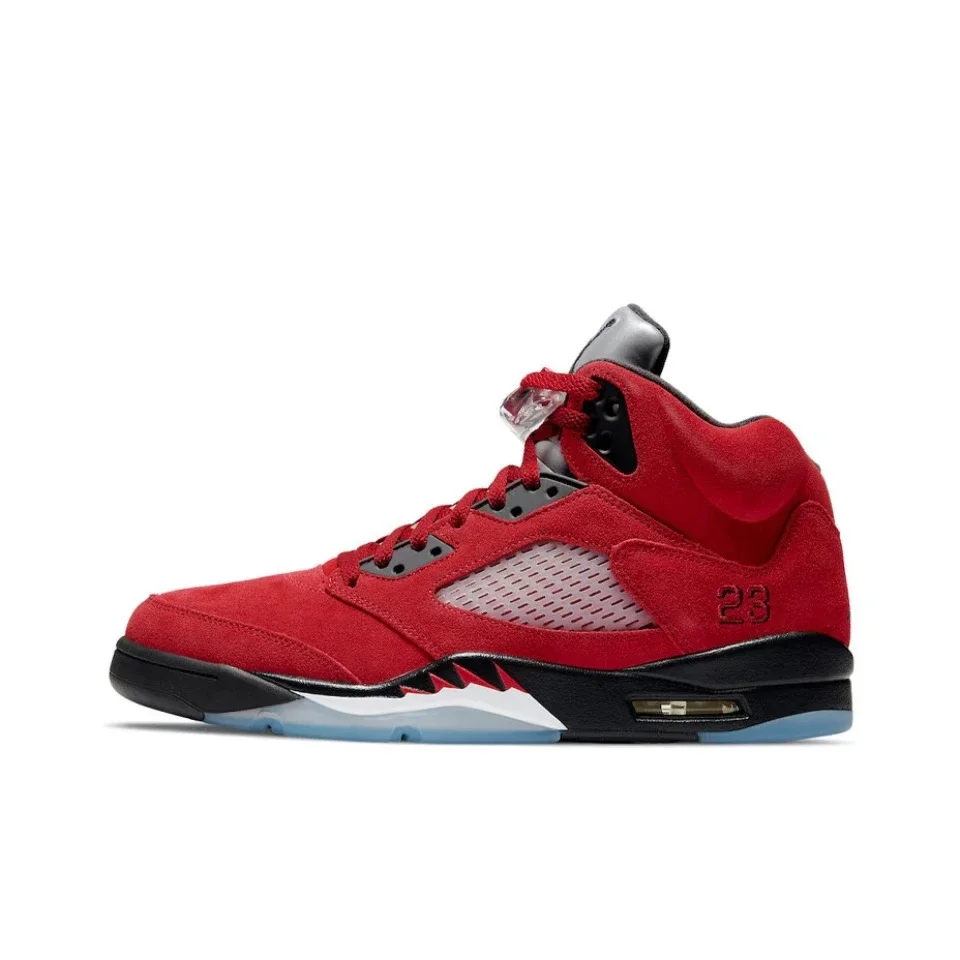  Air Jordan 5 'Bulls' For Men's Red and White Retro Classic Basketball Shoes Casual Sneakers 852542-700