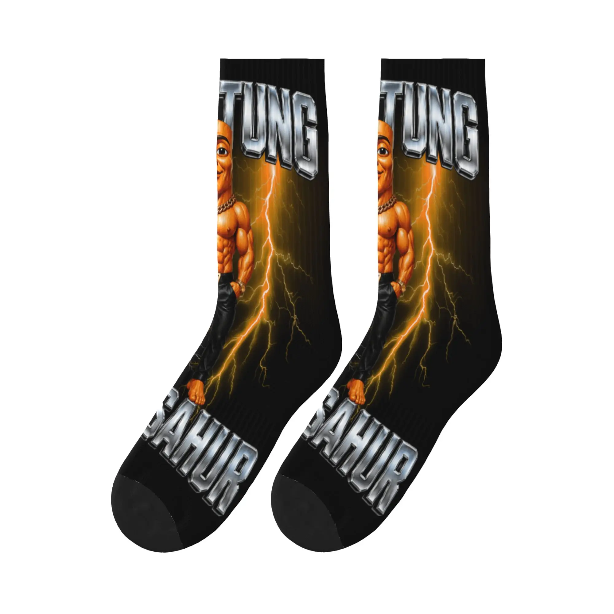 Funny Meme Tung Tung Tung Sahur Socks Autumn  Stockings Casual Men High Quality Socks Graphic Outdoor Sports Non Skid Socks