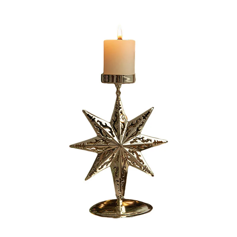 Elevate Your Home Decor with Our Iron Candle Holder Showcase in Gold or Champagne - Size S