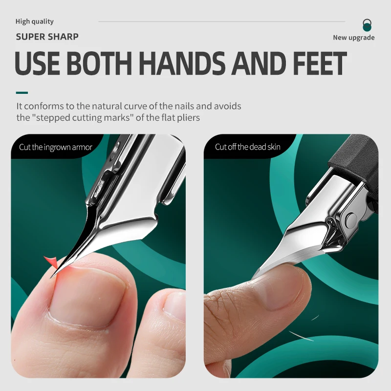 كماشة لقص الأظافر الاحترافية المصنوعة من الفولاذ المقاوم للصدأ بدقة فائقة - مناسبة خصيصًا لأظافر القدم الغارزة