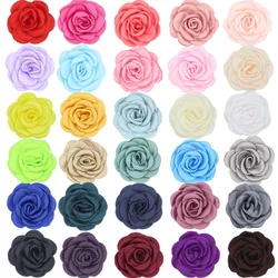 Satin Rose Fabric Artificial Flower Women Wedding Dress Decoration 6cm Handmade Silk Camellia Flower Pin DIY Hair Accessory