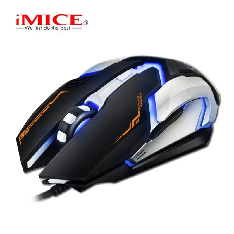 iMICE V6 Sports LED Luminous Backlit Wired Mouse USB 3600DPI Wired For Desktop Laptop Mute Office Computer Gaming Mouse