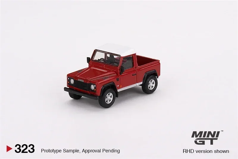 Mini GT 1:64 Land Rover Defender 90 Pickup Masai Red LHD Diecast Model Car