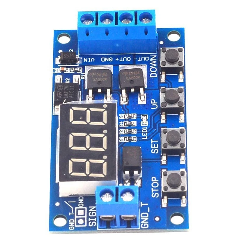 

DC 12V 24V LED Light Digital Time Delay Timing Delay Relay Switch Circuit Dual Mos Tube Control Board