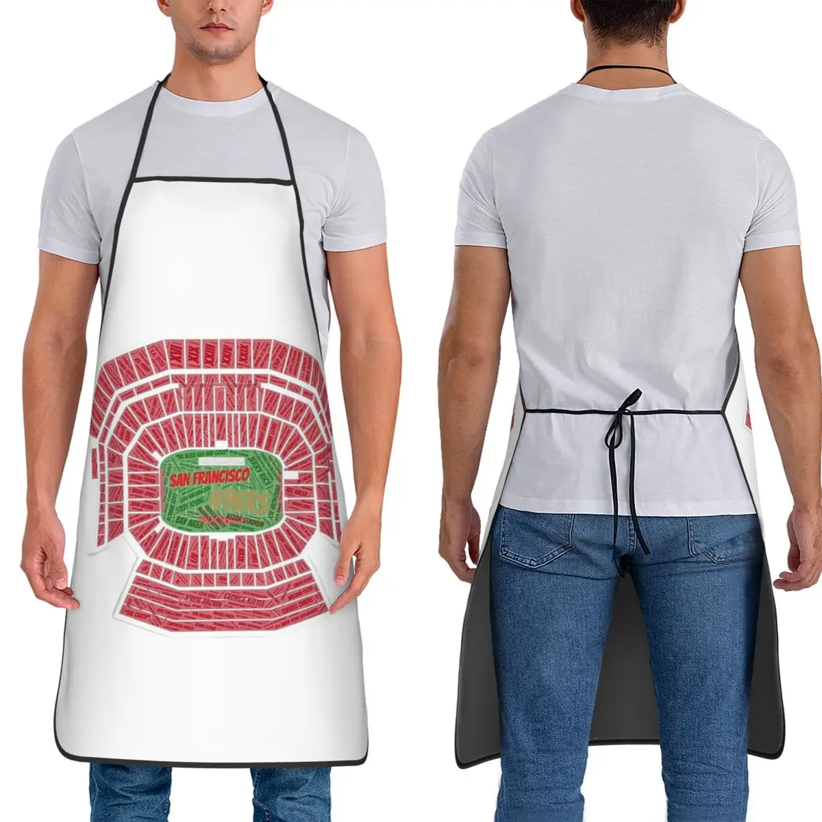 

49ер стадион фартук шеф-повара кулинария кухня Tablier водонепроницаемый нагрудник кухонный сарафан для уборки для женщин мужчин живопись