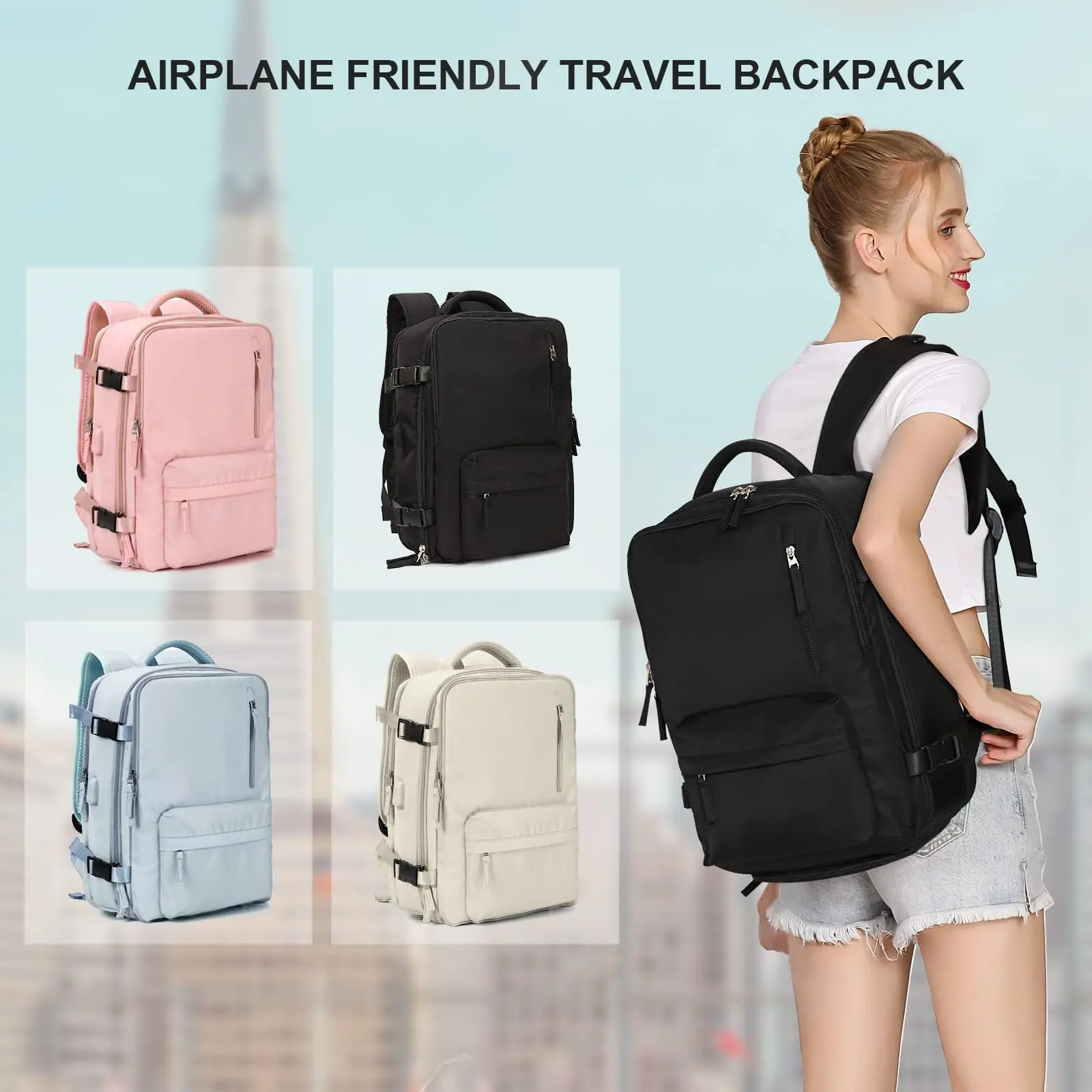 Travel Backpack Cabin Plane Ryanair 40x30x20 Anti-Theft Carry On Waterproof Tik Tok Backpack Airplane For Men Women With Shoes