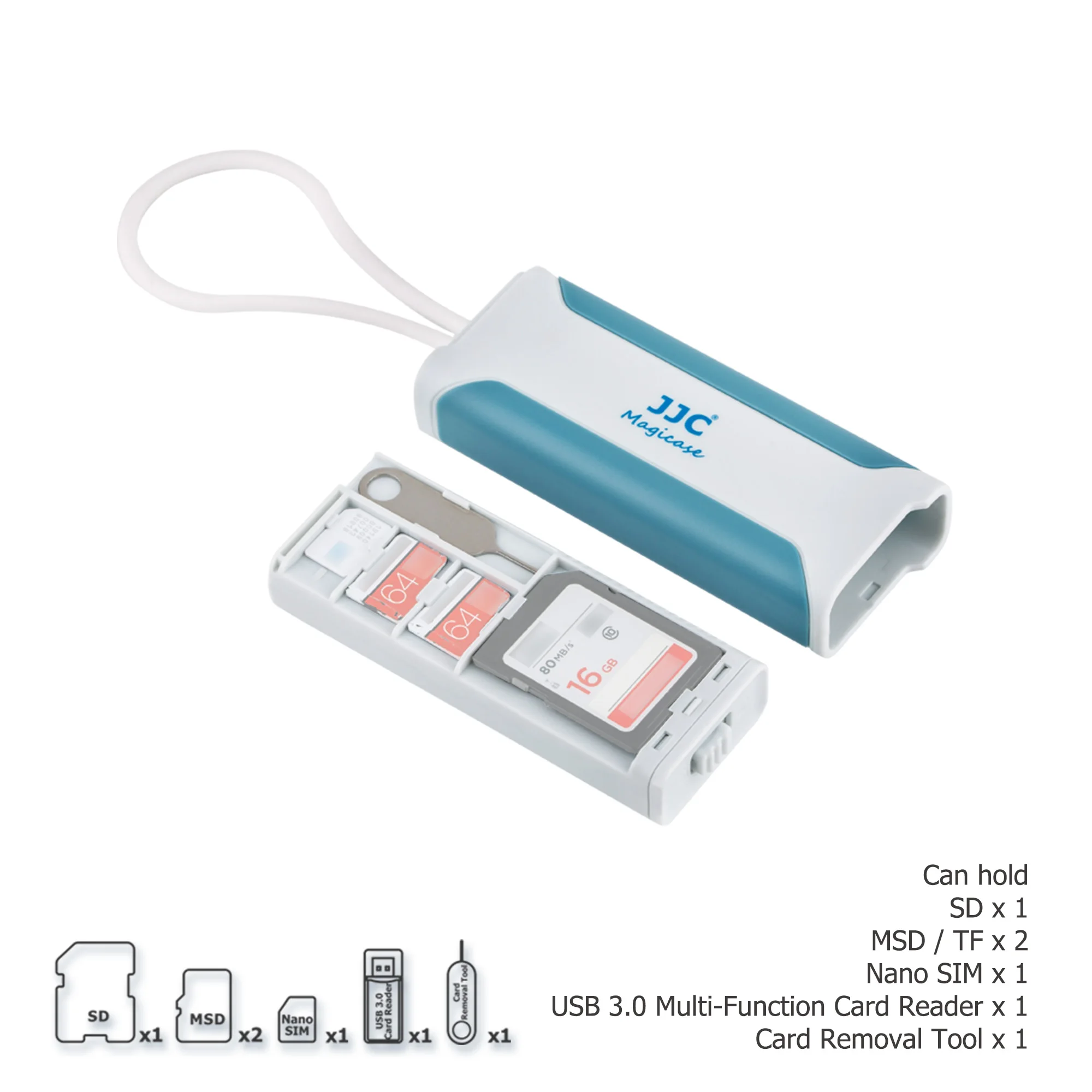 JJC SD Karte Fall Speicher Karte Halter Storage Box Organizer für SD TF Nano SIM Mit Kartenleser für Laptop handys Kamera Zubehör