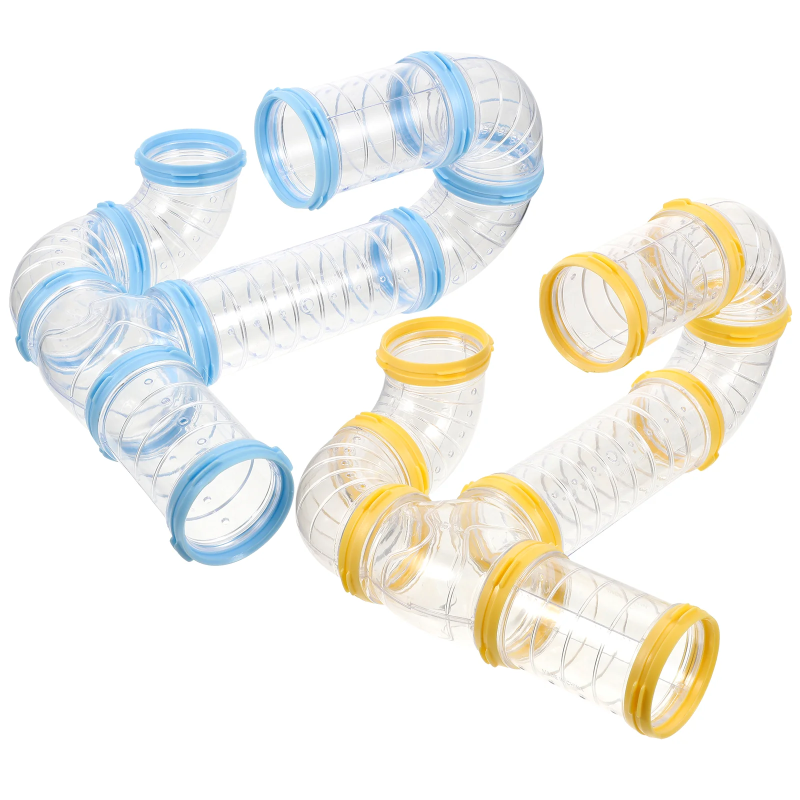 

2 Sets Hamster Tube Kit Guinea Pig Toys Hamsters Rat Clear Tunnel DIY Connector Pipeline