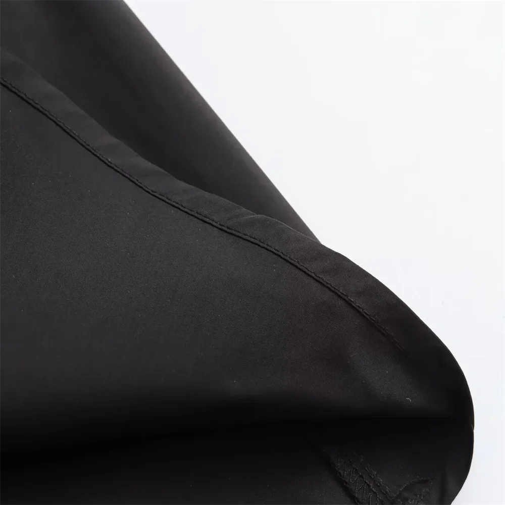 Mooyufon 2025 temperamento feminino versátil solto e casual cor sólida saia de cintura alta comprimento médio saia evasê