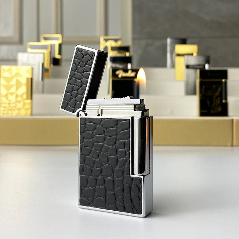 New commemorative edition single and double flame luxury lighter Ping Sound natural paint cigarette smoking butane lighter 18126