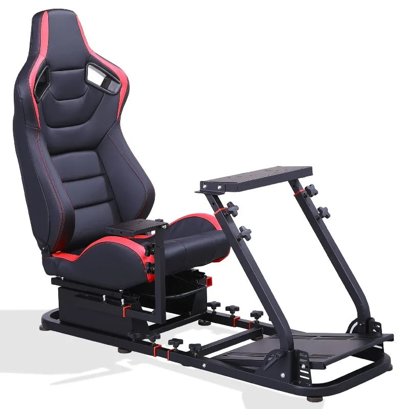 Racing emulator game steering wheel bracket adjustable seat
