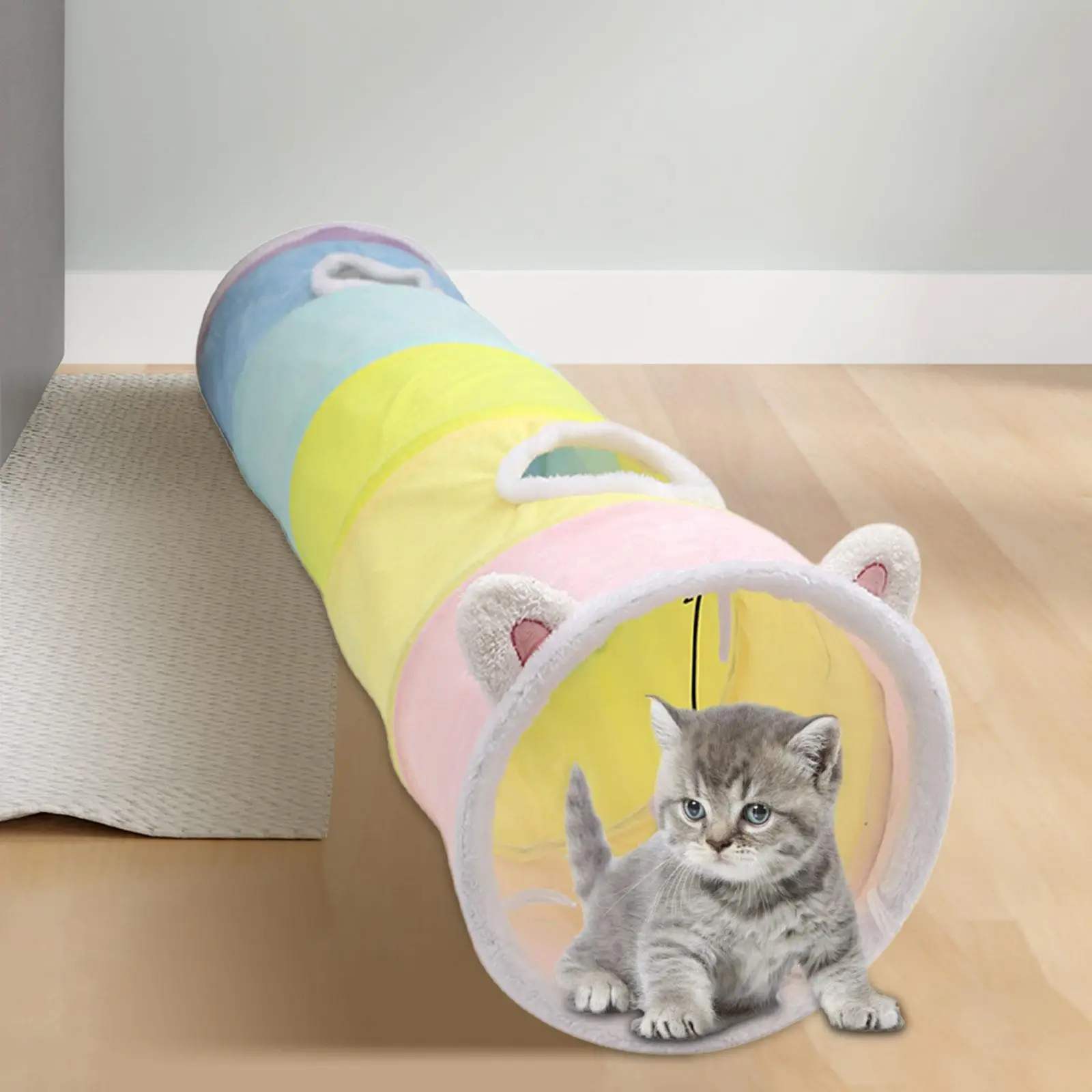 Cat Tunnel Tube Cat Toys Crinkle Paper Collapsible Play Tent Cat Passage with