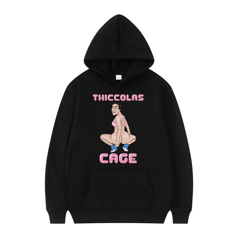 Camisola temática engraçada para homens e mulheres, Hoodies engraçados, Cage-Dummy, Nicolas Cage, tendência da moda, extragrande, outono, inverno