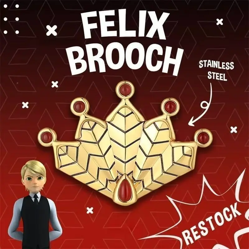 Ladybug Reddy Felix Camouflage Peacock Miracle Brooch Metal Micro-chapter Animation Accessories