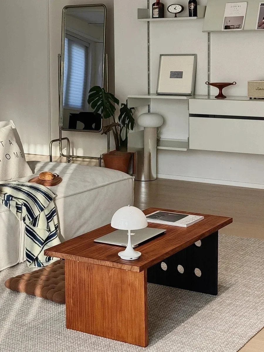 Nordic cave solid wood coffee table Chinese ancient style simple living room household  tea table designer small apartment