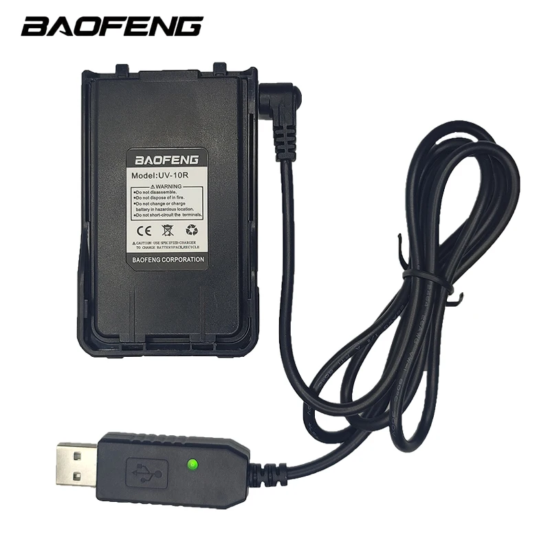 BAOFENG-Walkie Talkie, UV-10R Battery, 4800mAh, Compatible with UV-S9, UV-5RPro, UV-5RMax, BF-UV10R Li-ion Battery, USB Charge