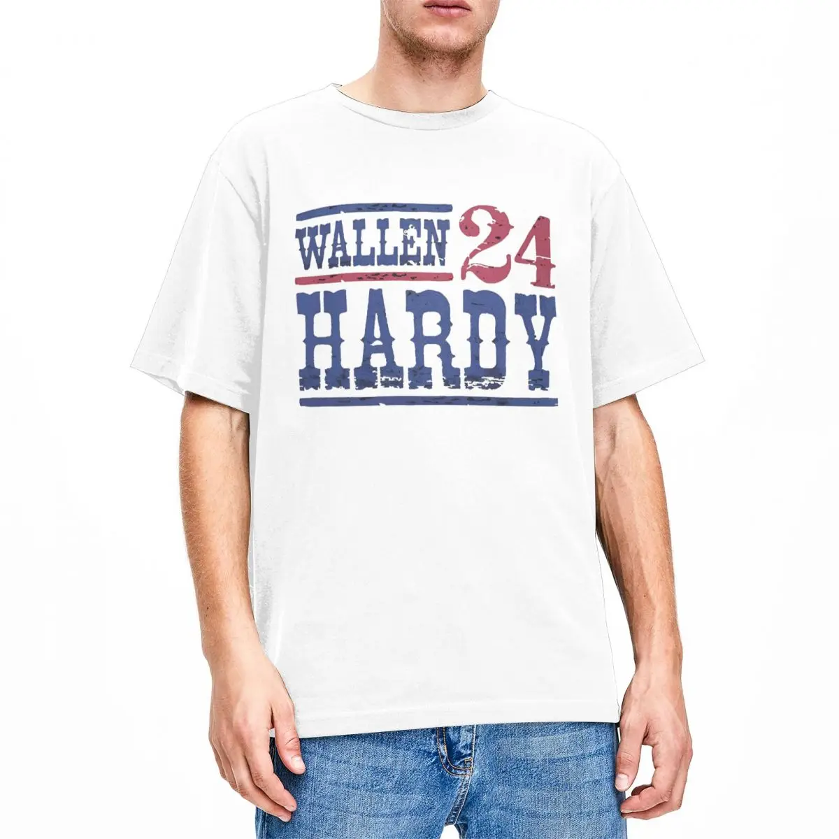 Vintage Wallen Hardy 24 Morgan Wallen T-Shirts Men Women 2024 Country Music Funny Cotton Tees Round Neck Short Sleeve Clothing