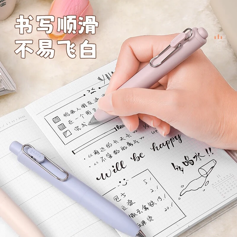 Uni bonito mini caneta gel, uniball UMN-SP gordinho push-action grosso tinta preta bolso caneta secagem rápida à prova dwaterproof água compacto material escolar