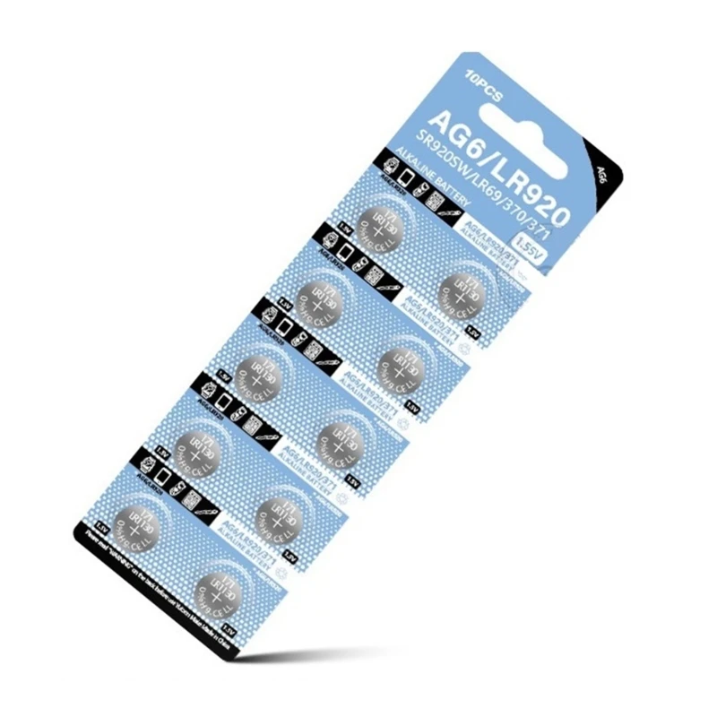 Set of 10/20/50pcs AG6 Button Cell Battery 1.55V Coin Batteries for LR920 WatchesClock/Toy 320mAh Stable Capacity