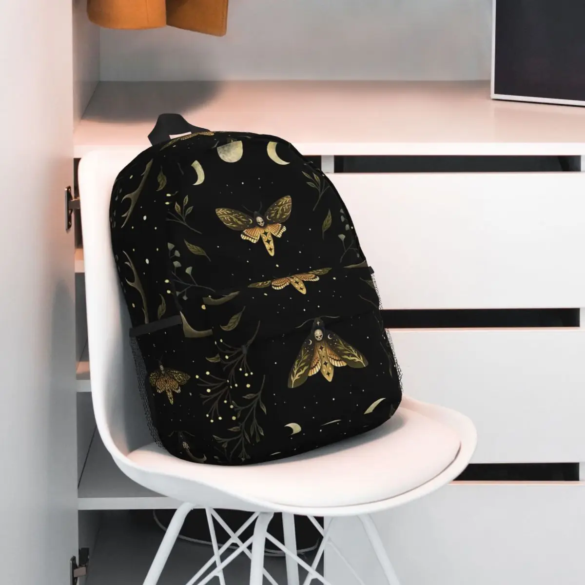 Death Head Moths Night Backpacks Boys Girls Bookbag Cartoon Children School Bags Laptop Rucksack Shoulder Bag Large Capacity