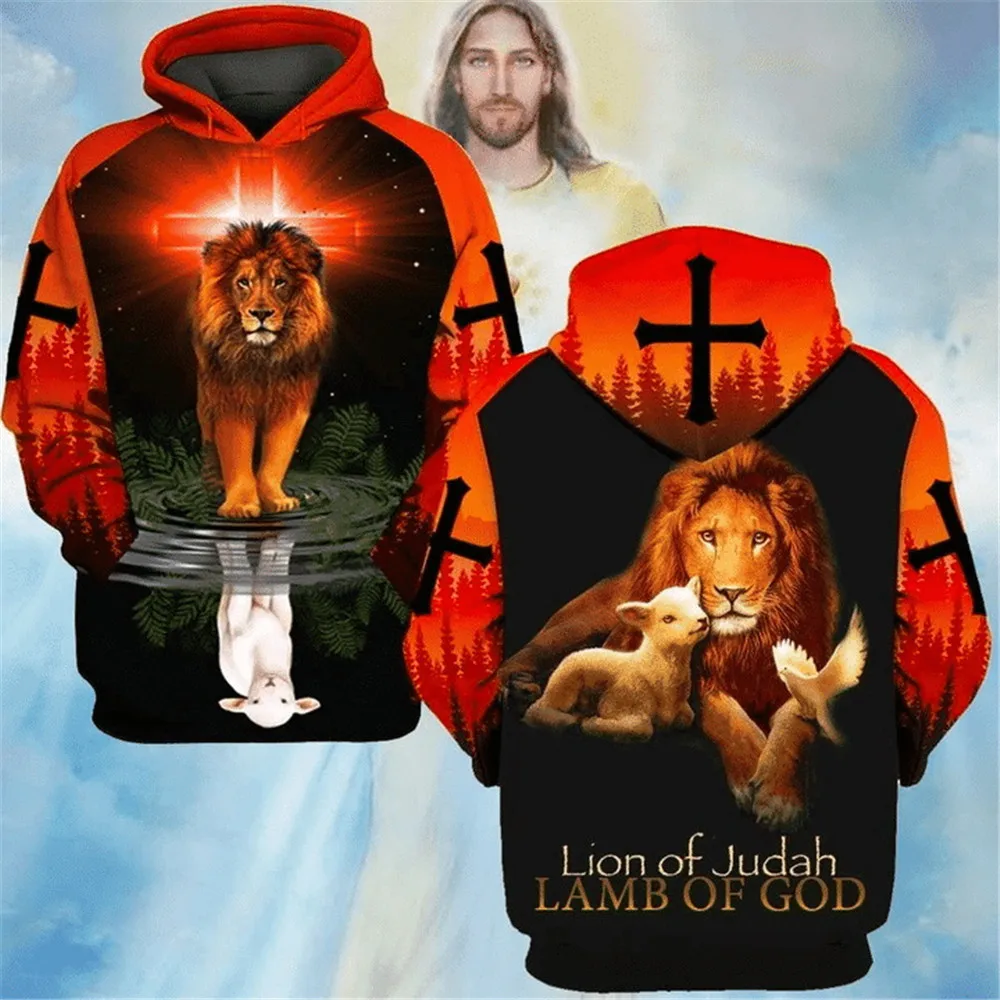 HX Fashion Men Hoodies Jesus Save My Life I Can Do All Things Printed Hoodie 3D Graphic Sweatshirt Casual Sportswear