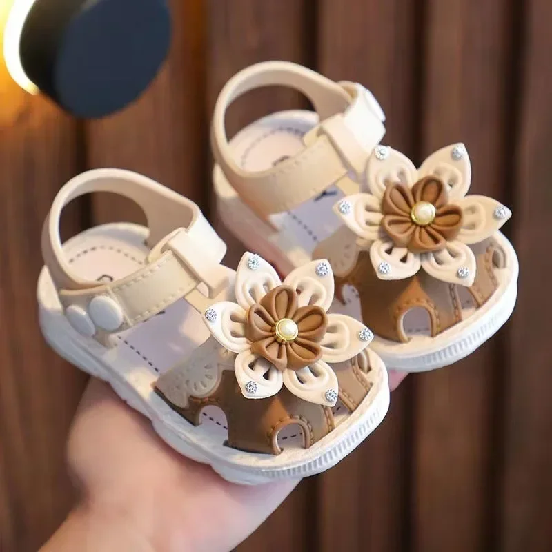 Sandalias de verano para bebés, zapatos de playa para niños pequeños, zapatos de punta cerrada para recién nacidos, sandalias transpirables para