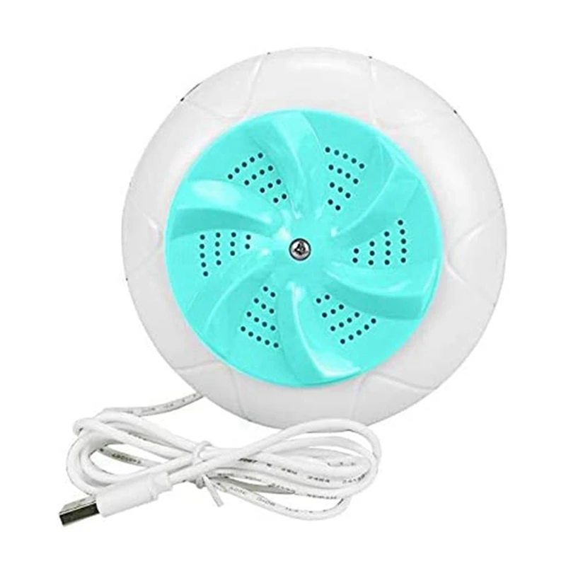 

Hot Cyan Portable Spin ABS Washer USB Turbine Washing Machine Travel