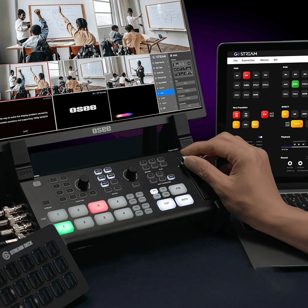 OSEE GoStream Duet 4-Kanal SDI+HDMI Switching Multi Machine Live-Streaming, Aufnahme, Video-Mixing-Übergang