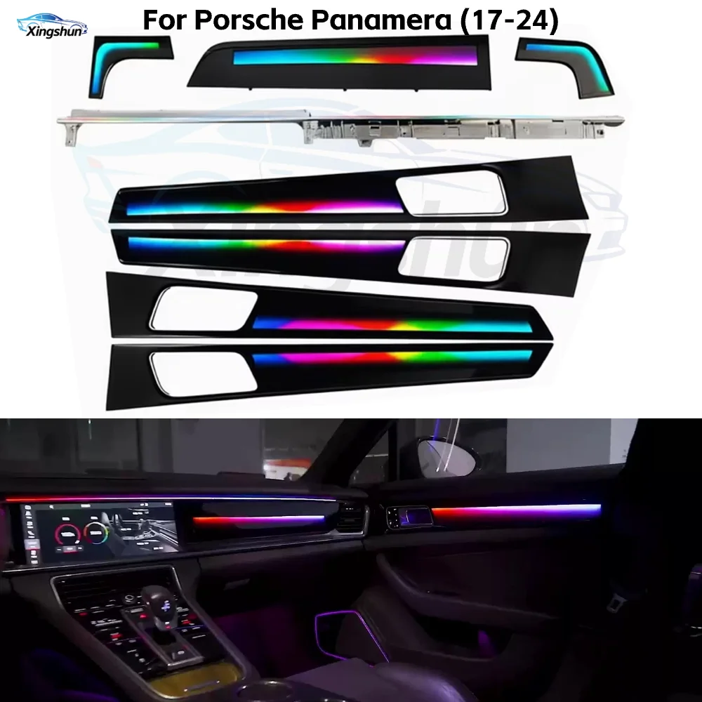 

Комплект светодиодной подсветки салона для Porsche Panamera 971 972 2017-2024, динамическая цветная подсветка, стильный дизайн, LED-подсветка для интерьера автомобиля.