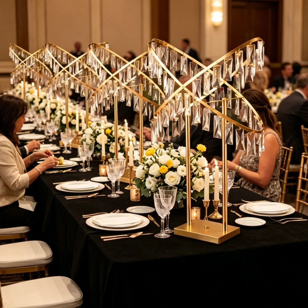 

90-100cm 5pcs Wedding Supplies Acrylic Pendant Tall Wedding Centerpieces Table Decoration Crystal Clear Flower Stand Road Rack