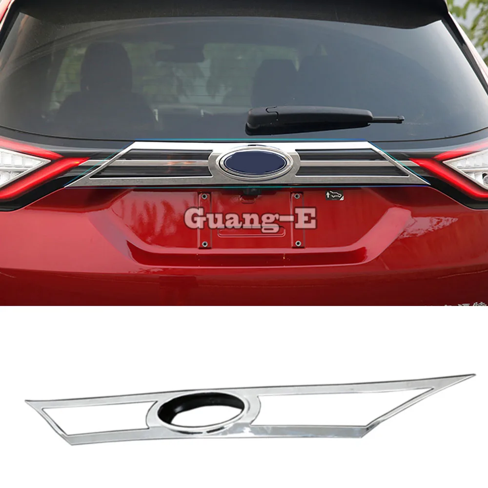 

Car Styling Auto Body Rear Back Bumper Cover ABS Chrome Wrap License Trim Frame Lamp Panel For Ford EDGE 2015 2016 2017 2018