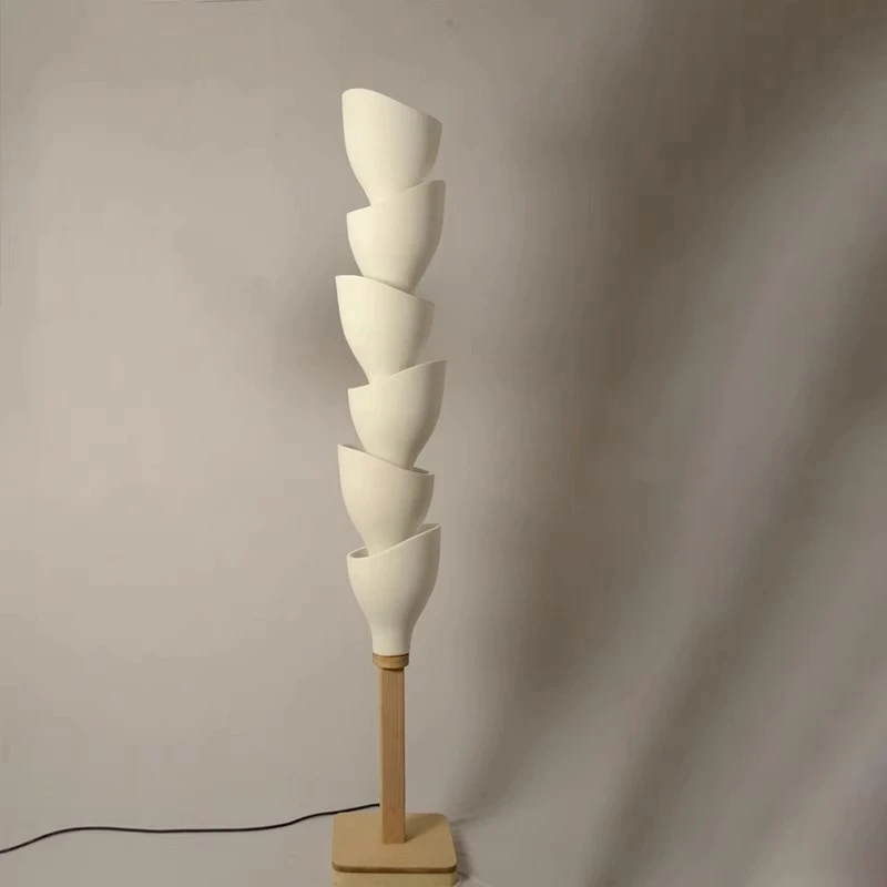 YyhcYyhcModern Simple Creative Personality Living Room Floor Lamp Cream Wind Bedroom Atmosphere Vertical Lighting